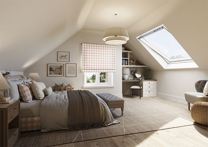 Gingham, Rosies Pink - Roman Blind - Image 6